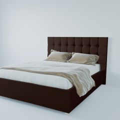 Кровать Венеция с ПМ 2000 (экокожа коричневая) в Нягани - nyagan.mebel24.online | фото 2