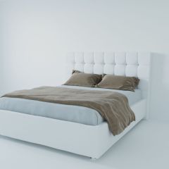 Кровать Венеция с ПМ 900 (экокожа белая) в Нягани - nyagan.mebel24.online | фото 2