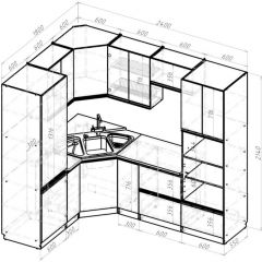 Кухонный гарнитур Адажио оптима 1800х2400 мм в Нягани - nyagan.mebel24.online | фото 2