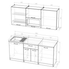 Кухонный гарнитур Ольга макси 1 1800 мм в Нягани - nyagan.mebel24.online | фото 2