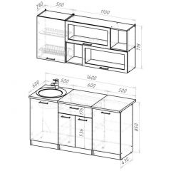 Кухонный гарнитур Паола стандарт 1600 мм в Нягани - nyagan.mebel24.online | фото 2