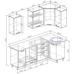 Кухонный гарнитур угловой Бланка 2200х1000 (Стол. 26мм) в Нягани - nyagan.mebel24.online | фото 3