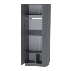 Квадро ШК-1 Шкаф 2дв. (ЛДСП графит) в Нягани - nyagan.mebel24.online | фото 2