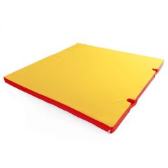 Мат гимнастический 1х1х0,08м с вырезом под стойки цв. красный-желтый в Нягани - nyagan.mebel24.online | фото 1