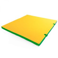 Мат гимнастический 1х1х0,05м с вырезом под стойки цв. зеленый-желтый в Нягани - nyagan.mebel24.online | фото 1
