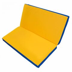 Мат гимнастический 1х1х0,1м складной цв. синий-желтый в Нягани - nyagan.mebel24.online | фото