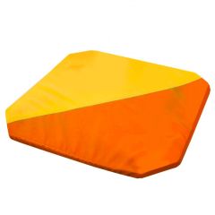 Мат гимнастический 1,3x1,3x0,05м складной скошенные углы цв.оранжевый-желтый в Нягани - nyagan.mebel24.online | фото 1