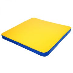 Мат гимнастический 1,36х1,36х0,08м складной закругленные углы цв. синий-желтый (для ДСК Игрунок) в Нягани - nyagan.mebel24.online | фото