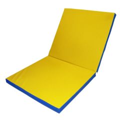 Мат гимнастический 2х1х0,08м складной цв. синий-желтый в Нягани - nyagan.mebel24.online | фото 1