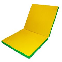 Мат гимнастический 2х1х0,08м складной цв. зеленый-желтый в Нягани - nyagan.mebel24.online | фото