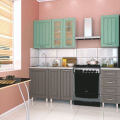 Модульная кухня Луксор серый-бирюза в Нягани - nyagan.mebel24.online | фото