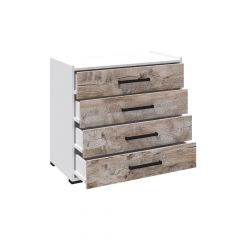 Модульная Спальня Соната (Белый/Дуб юкон) в Нягани - nyagan.mebel24.online | фото 2