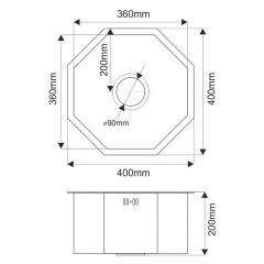 Мойка D400BR Octavia MELANA Profline 1,2/200 БРОНЗА врезная фигурная D400BR в Нягани - nyagan.mebel24.online | фото 3