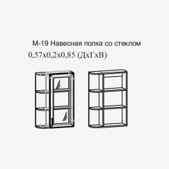 Париж №19 Навесная полка с зеркалом (ясень шимо свет/серый софт премиум) в Нягани - nyagan.mebel24.online | фото 2