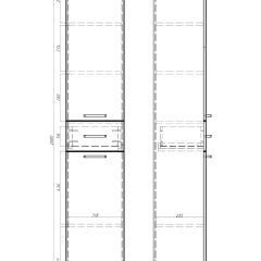 Пенал напольный Контраст 35 с верхним ящиком В1 правый АЙСБЕРГ (DA2707P) в Нягани - nyagan.mebel24.online | фото 5