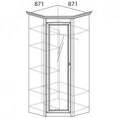 Шкаф угловой №641 "Флоренция" Фасад глухой (угол 871*871) Дуб оксфорд в Нягани - nyagan.mebel24.online | фото 2