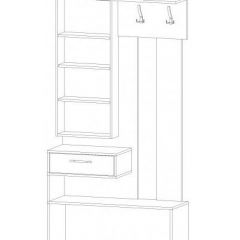 ИНФИНИТИ Прихожая секция с зеркалом (Дуб вотан/белый) в Нягани - nyagan.mebel24.online | фото 2