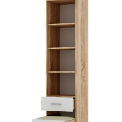 ИТАЛИЯ П1Я-400 Пенал с пуфом (Дуб сонома/Белый глянец) в Нягани - nyagan.mebel24.online | фото 2