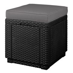 Пуфик Куб с подушкой (Cube with cushion) графит - прохладный серый в Нягани - nyagan.mebel24.online | фото