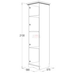Шкаф 1-но дверный для белья Ольга 1Н в Нягани - nyagan.mebel24.online | фото 2