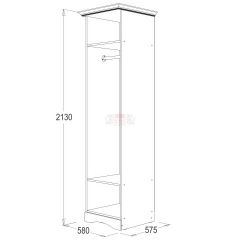 Шкаф 1-но дверный для одежды Ольга 1Н в Нягани - nyagan.mebel24.online | фото 2
