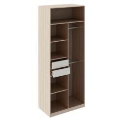 Шкаф 2 двери Глэдис М22 (ЯШС/Белый) в Нягани - nyagan.mebel24.online | фото 2
