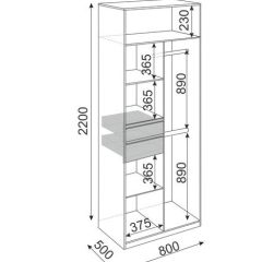 Шкаф 2 двери Глэдис М22 (ЯШС/Белый) в Нягани - nyagan.mebel24.online | фото 3