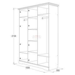 Шкаф 3-х дверный для одежды и белья Ольга-12 ЛДСП в Нягани - nyagan.mebel24.online | фото 2