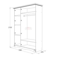 Шкаф 3-х дверный Ольга-1Н для одежды и белья в Нягани - nyagan.mebel24.online | фото 2
