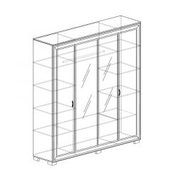Шкаф 4-дверный со стеклом №367 Афины в Нягани - nyagan.mebel24.online | фото 2