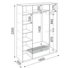 Шкаф 4 двери Глэдис М24 (ЯШС/Белый) в Нягани - nyagan.mebel24.online | фото 3