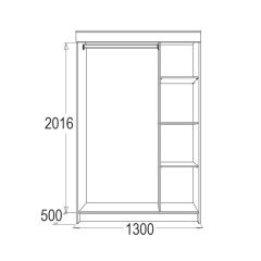 МИРАЖ 11 (1300) Шкаф для платья и белья в Нягани - nyagan.mebel24.online | фото 2