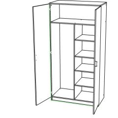 Шкаф двухдверный распашной в Нягани - nyagan.mebel24.online | фото