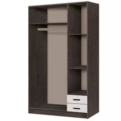 Шкаф распашной Эконом (Венге/Дуб Белфорд) в Нягани - nyagan.mebel24.online | фото 2