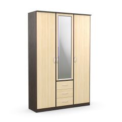 Шкаф комбинированный Дуэт Люкс с зеркалом в Нягани - nyagan.mebel24.online | фото