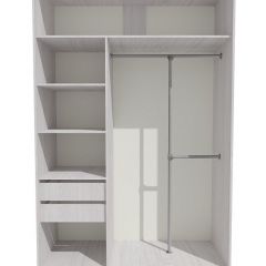 Шкаф-купе 1300 серии SILVER S3+S4+B2+PL4 (2 ящика+F обр.штанга) профиль «Серебро» в Нягани - nyagan.mebel24.online | фото 2