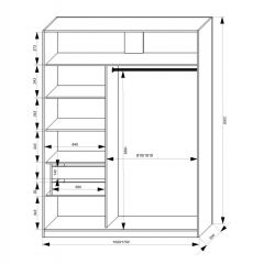 Шкаф-купе 1500 серии NEW CLASSIC K3+K3+B2+PL1 (2 ящика+1 штанга) профиль «Капучино» в Нягани - nyagan.mebel24.online | фото 3