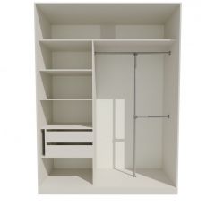 Шкаф-купе 1500 серии NEW CLASSIC K4+K4+B2+PL4 (2 ящика+F обр. штанга) профиль «Капучино» в Нягани - nyagan.mebel24.online | фото 2