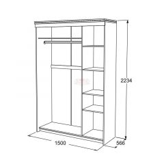 Шкаф-купе 3-х дверный Ольга-13 (1500) в Нягани - nyagan.mebel24.online | фото 2