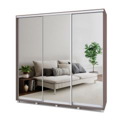 МАРТИН Шкаф-купе с зеркалами Шимо темный (2200*450) М423 в Нягани - nyagan.mebel24.online | фото
