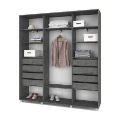 МАРТИН Шкаф-купе с зеркалом Камень темный (2200*450) М422 в Нягани - nyagan.mebel24.online | фото 4
