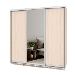 МАРТИН Шкаф-купе с зеркалом Млечный дуб (2200*450) М422 в Нягани - nyagan.mebel24.online | фото