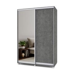 РОЛАНД Шкаф-купе зеркалом Камень темный (600*1500) Р652 в Нягани - nyagan.mebel24.online | фото