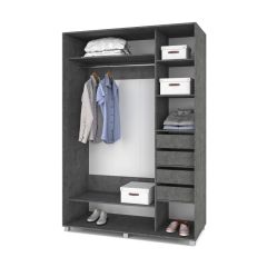 РОЛАНД Шкаф-купе зеркалом Камень темный (600*1500) Р652 в Нягани - nyagan.mebel24.online | фото 4