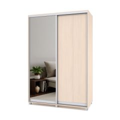 РОЛАНД Шкаф-купе зеркалом Млечный дуб (600*1500) Р652 в Нягани - nyagan.mebel24.online | фото