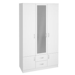 Шкаф Ронда ШК-3 с зеркалом (Белый) в Нягани - nyagan.mebel24.online | фото