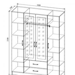 СОФИ СШК1600.1Шкаф 4-х ств с2мя зерк, 2 ящиками в Нягани - nyagan.mebel24.online | фото 2