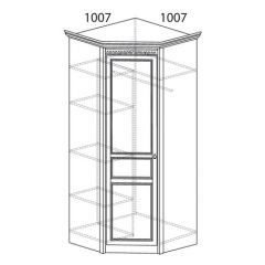 Шкаф угловой №183 "Лючия" Фасад глухой (Угол 1007*1007) Дуб оксфорд в Нягани - nyagan.mebel24.online | фото 2