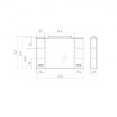 Шкаф-зеркало Cube 100 Эл. Домино (DC5013HZ) в Нягани - nyagan.mebel24.online | фото 2