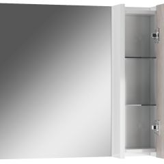 Шкаф-зеркало Uno 80 Дуб серый левый/правый Домино (DU1504HZ) в Нягани - nyagan.mebel24.online | фото 3